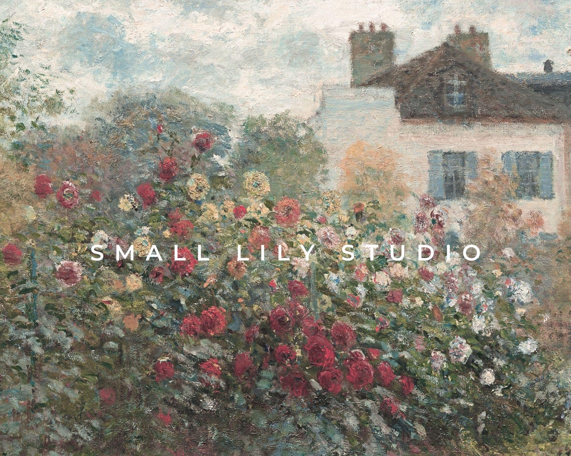 Frame Tv Art Rose Garden Vintage Painting Frame Tv Art Rustic Country Cottage Antique Moody Oil Painting Tv Screensaver Tv014 - Image 4