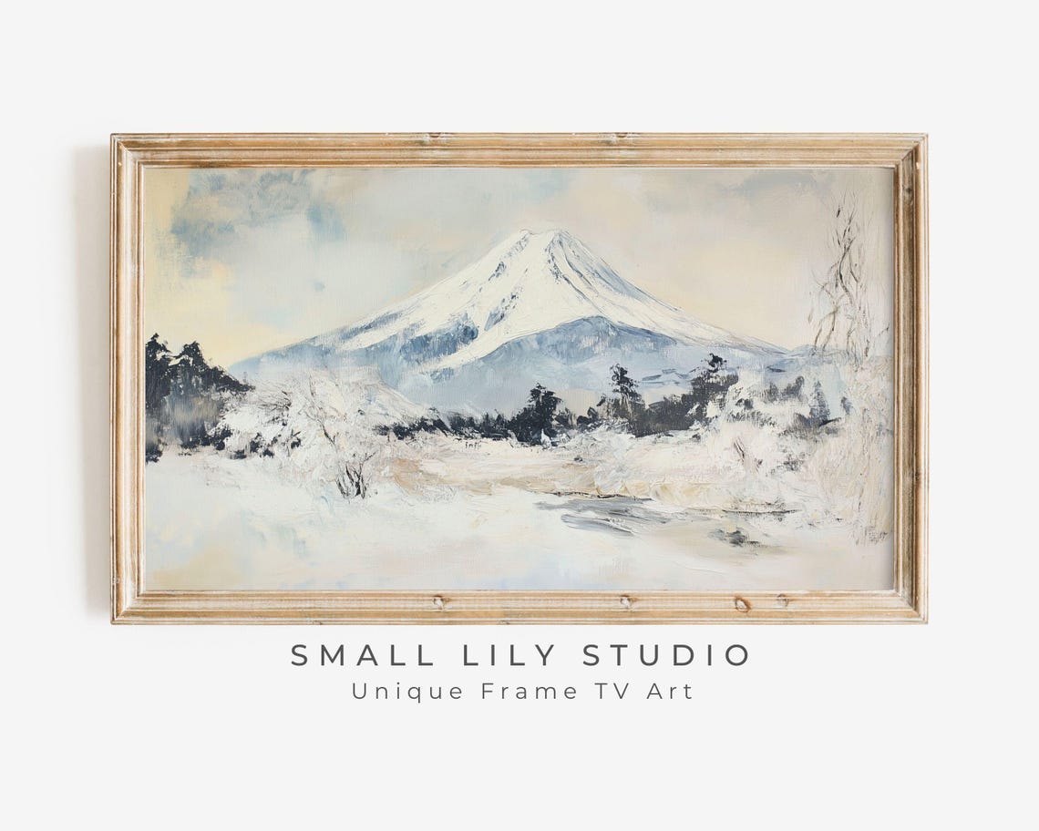 Frame Tv Art Mt Fuji In Winter Frame Tv Japan Art Japanese Landscape Vintage Style Painting Tv Art Screensaver Tv533