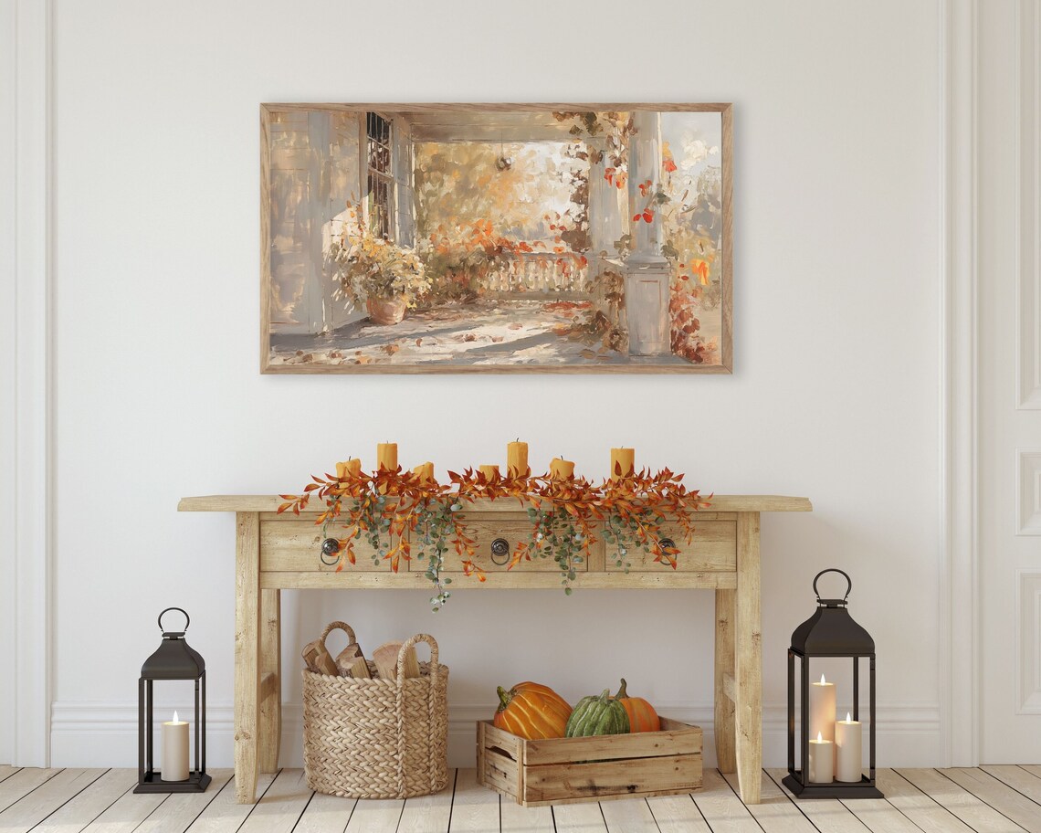 Fall Front Porch Vintage Style Art Print - Image 3