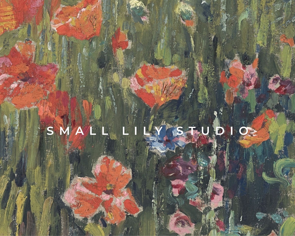 Frame Tv Art Red Poppies Vintage Floral Painting Red And Green Frame Tv Art Red Flower Garden Spring Floral Landscape Tv137 - Image 4