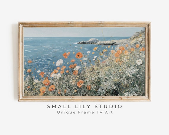 Wildflowers By The Sea Art Print, Coastal Flowers