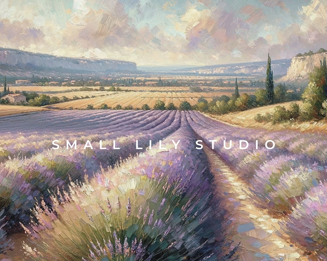 Provence Lavender Fields Sunset Vintage Impressionist Landscape Poster - Image 4