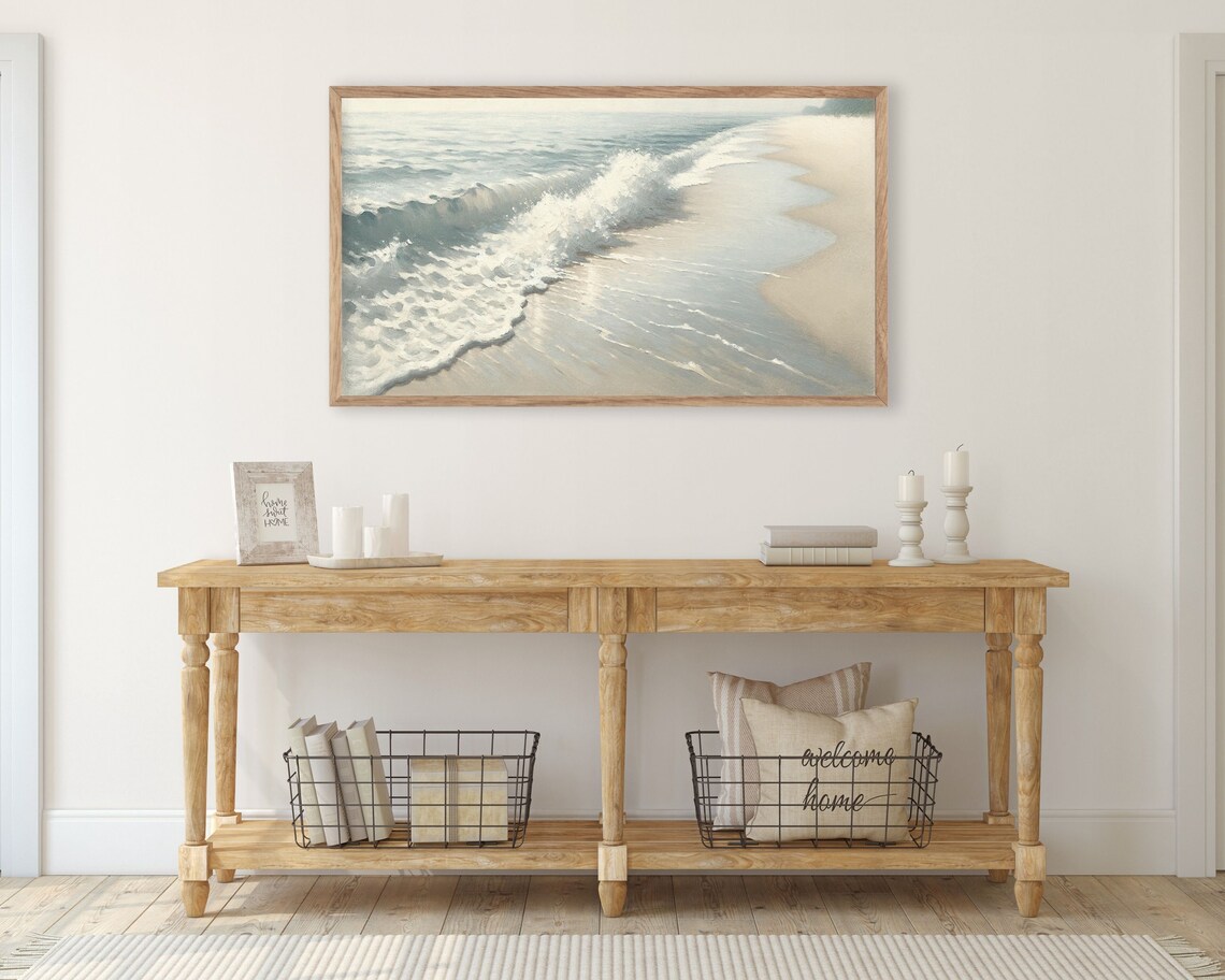 Beach Minimalist Neutral Summer Coastal Art Print - Image 2