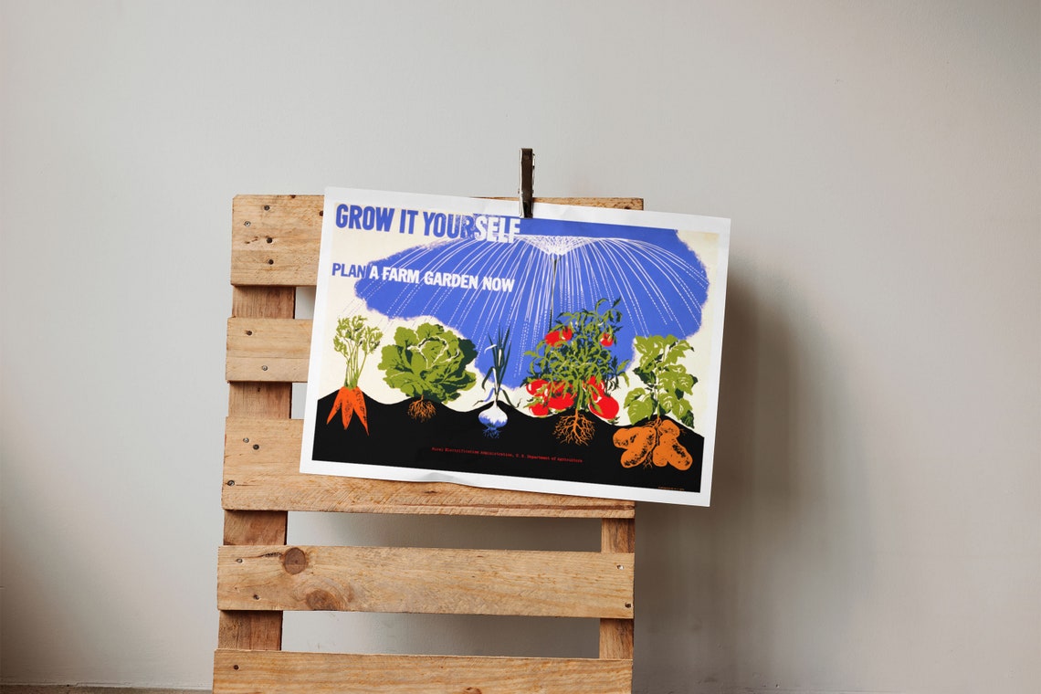 Grow It Yourself Vintage Farm Garden Motivational Quote Poster - Image 3