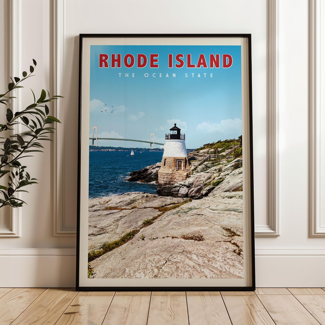 Rhode Island Travel Poster, Gift Wall Home Decor