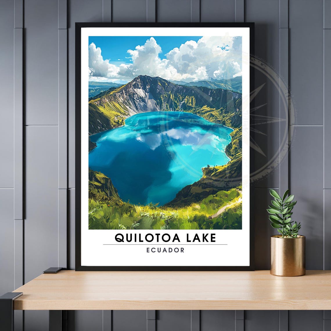 Quilotoa Lake Poster Ecuador Print