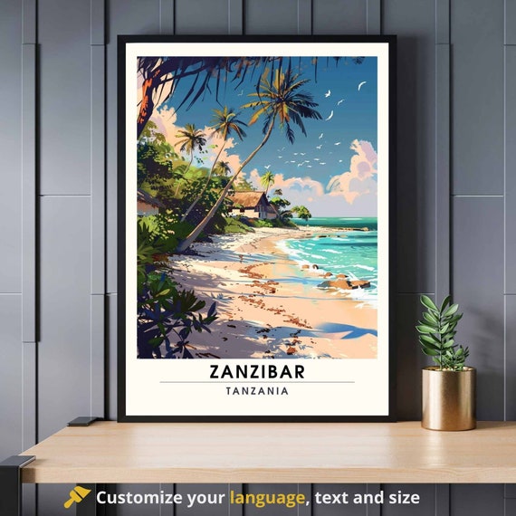Zanzibar Print Travel Tanzania Beach Poster