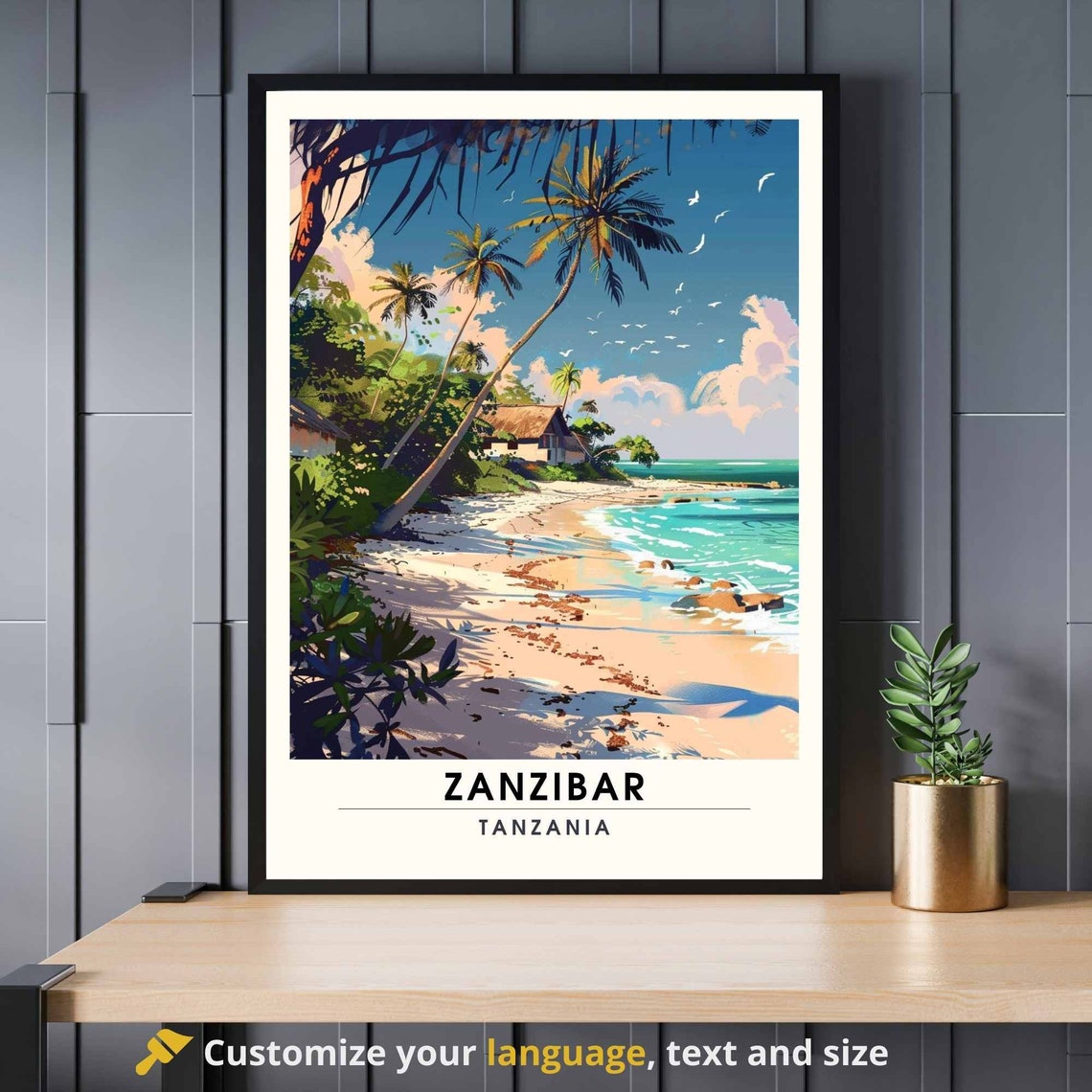 Zanzibar Print Travel Tanzania Beach Poster