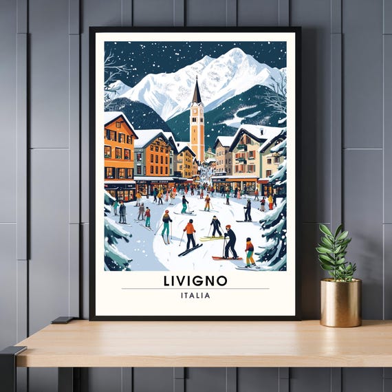 Livigno Poster Italy Print The Alps Ski