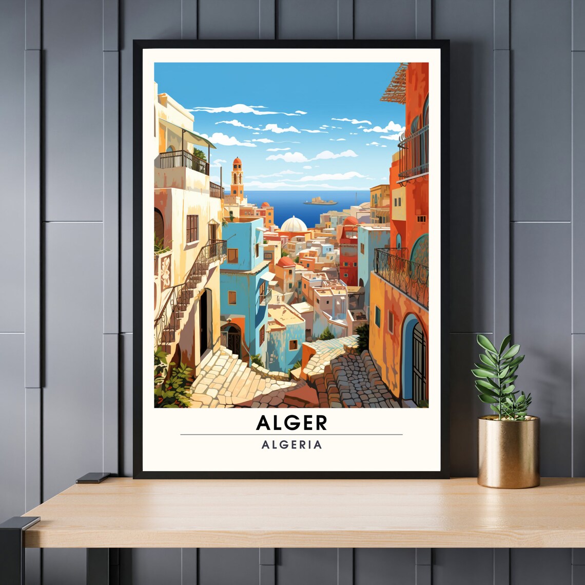 Algiers Travel Poster, Casbah of Algeria