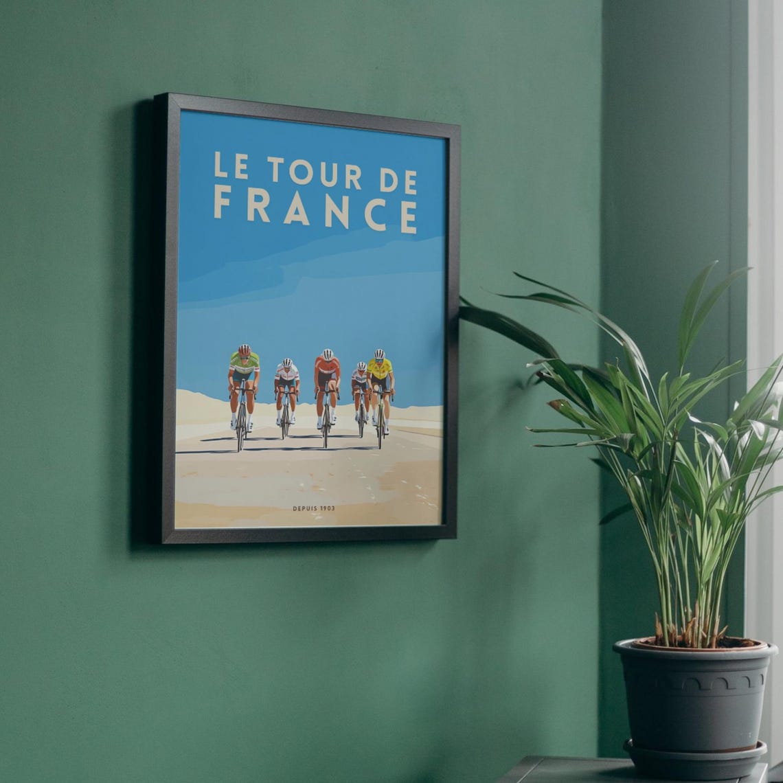 Le Tour de France Five Riders Desert Road Minimal Sports Poster - Image 4