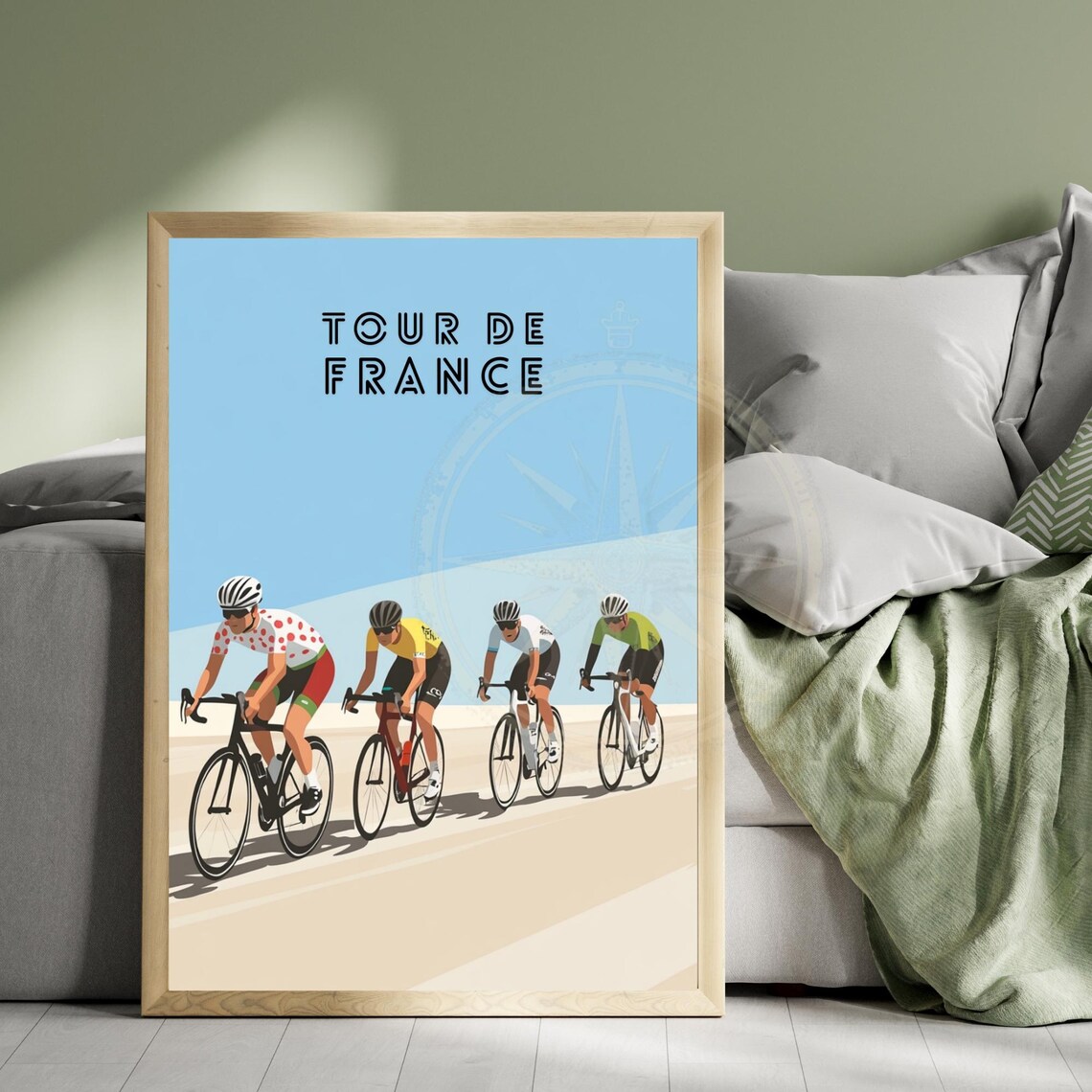 Tour de France Four Riders Jerseys Minimal Style Sports Poster - Image 3