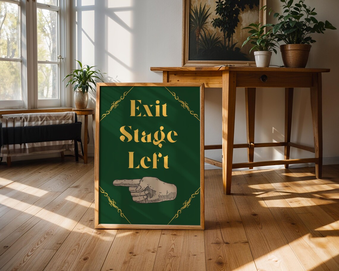 Exit Stage Left Poster, Theater Gift For Entertainers - Image 3