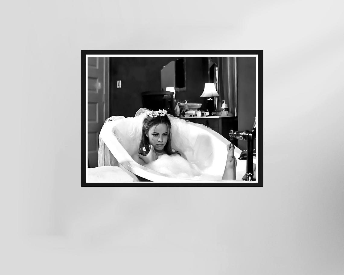 The Notebook Movie Still Black and White Bathtub Bride Art Print Decor