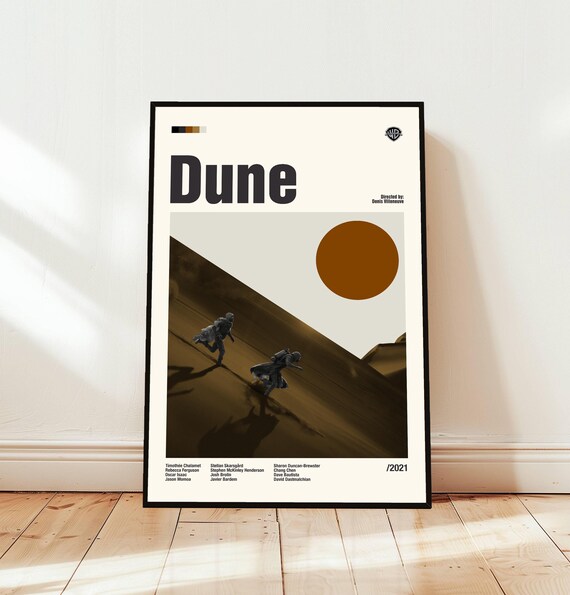 Dune 2021 Minimalist Movie Poster Desert Saga Starring Timothee Chalamet