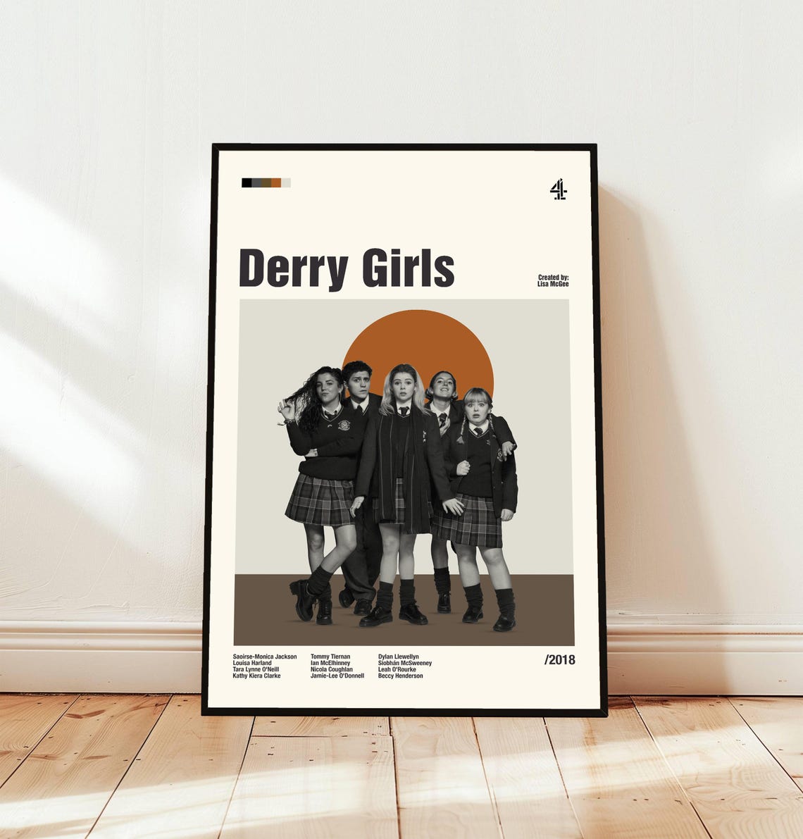 Derry Girls 2018 Minimalist TV Series Poster with Full Cast Art
