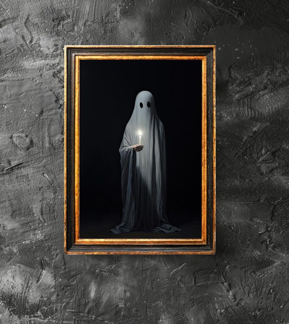 Holding Candle Poster Spooky Haunting Dark Academia Decor Funny Halloween Gift Print Art