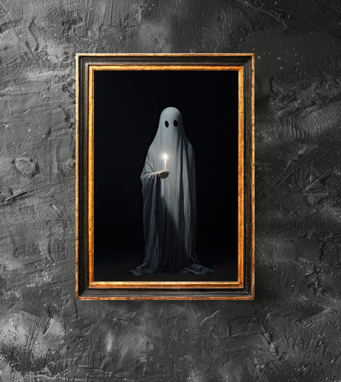 Holding Candle Poster Spooky Haunting Dark Academia Decor Funny Halloween Gift Print Art