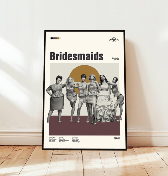 Bridesmaids 2011 Minimalist Movie Poster Paul Feig Comedy Cast Art