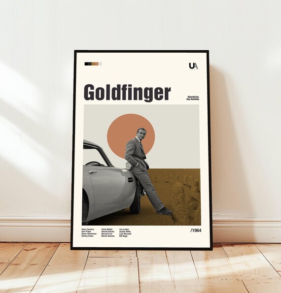 Goldfinger 1964 James Bond Sean Connery Aston Martin Movie Poster