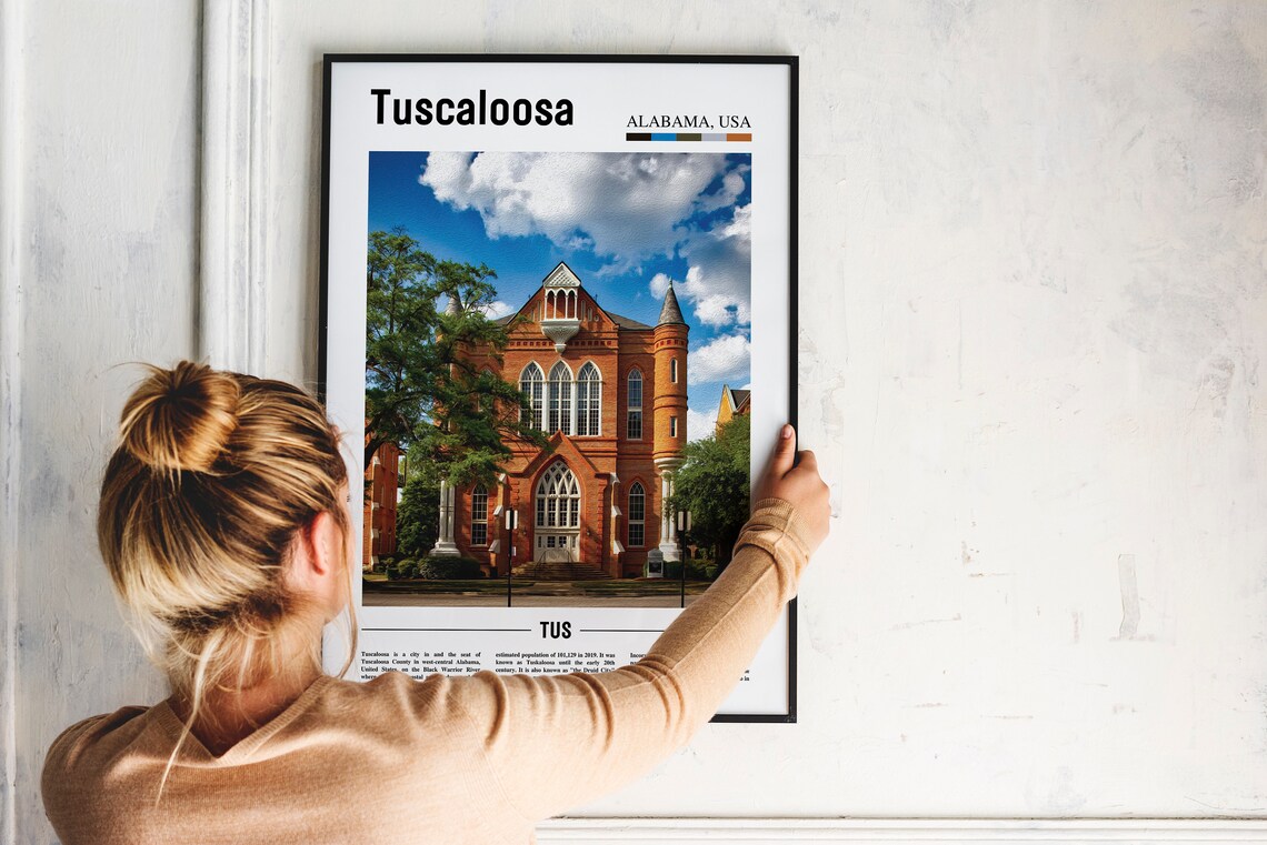 Tuscaloosa Alabama Historic Red Brick Building Landmark Photo Poster - Image 2