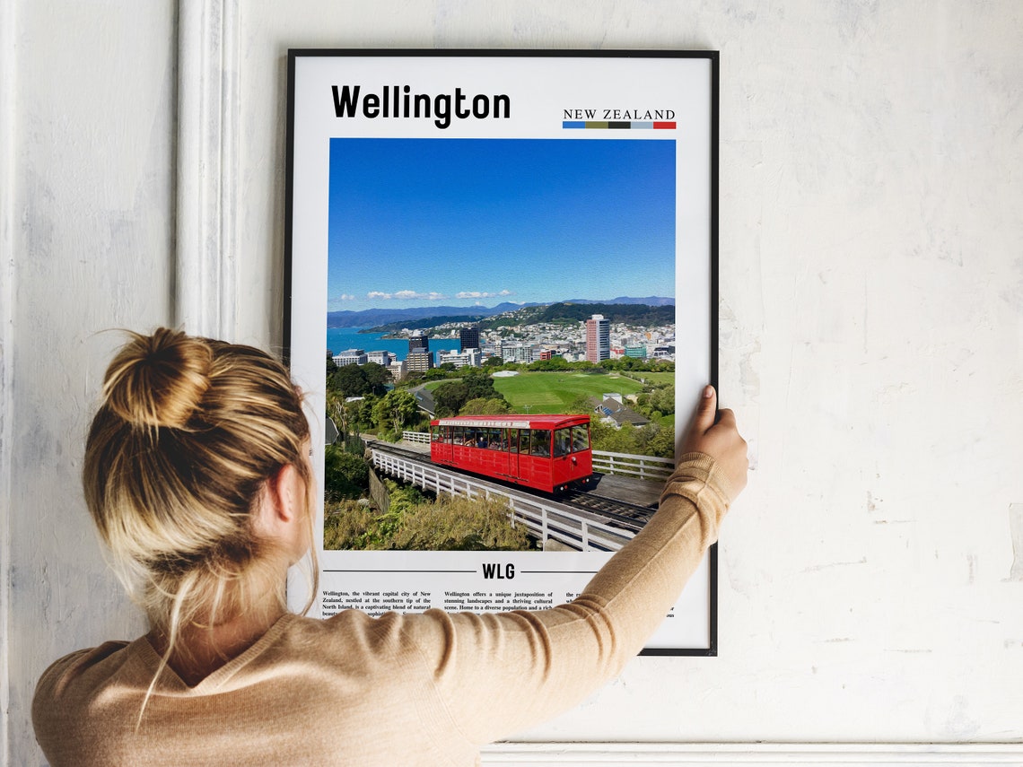 Wellington Poster Wellington Print Wellington Wall Art Minimal Travel Print Travel Destination Oil Painting Poster - Image 2