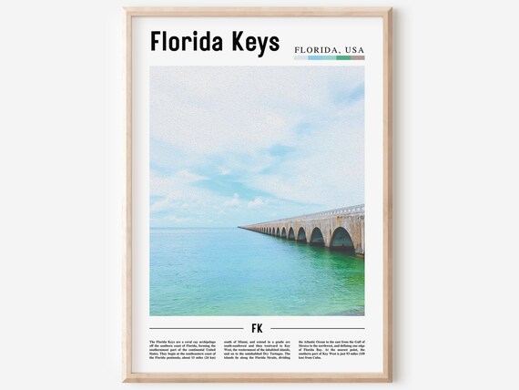 Florida Keys Long Bridge Across Turquoise Ocean Water Photo Poster