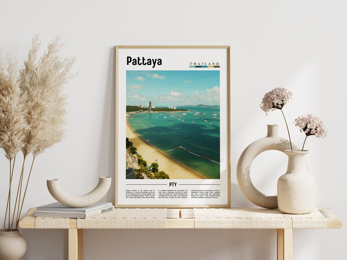 Pattaya Poster Pattaya Print Pattaya Wall Art Asia Print Asia Poster Asia Photo Minimal Travel Poster - Image 3