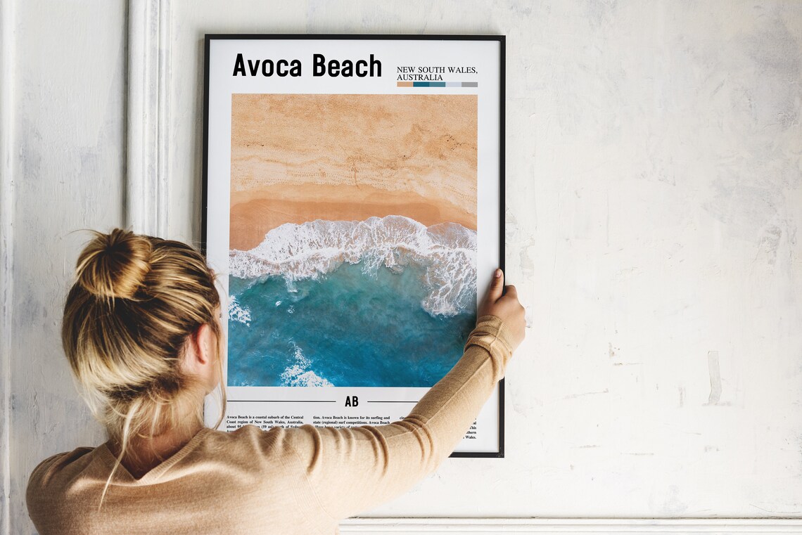 Avoca Beach New South Wales Aerial Surf Waves Travel Photo Poster - Image 2