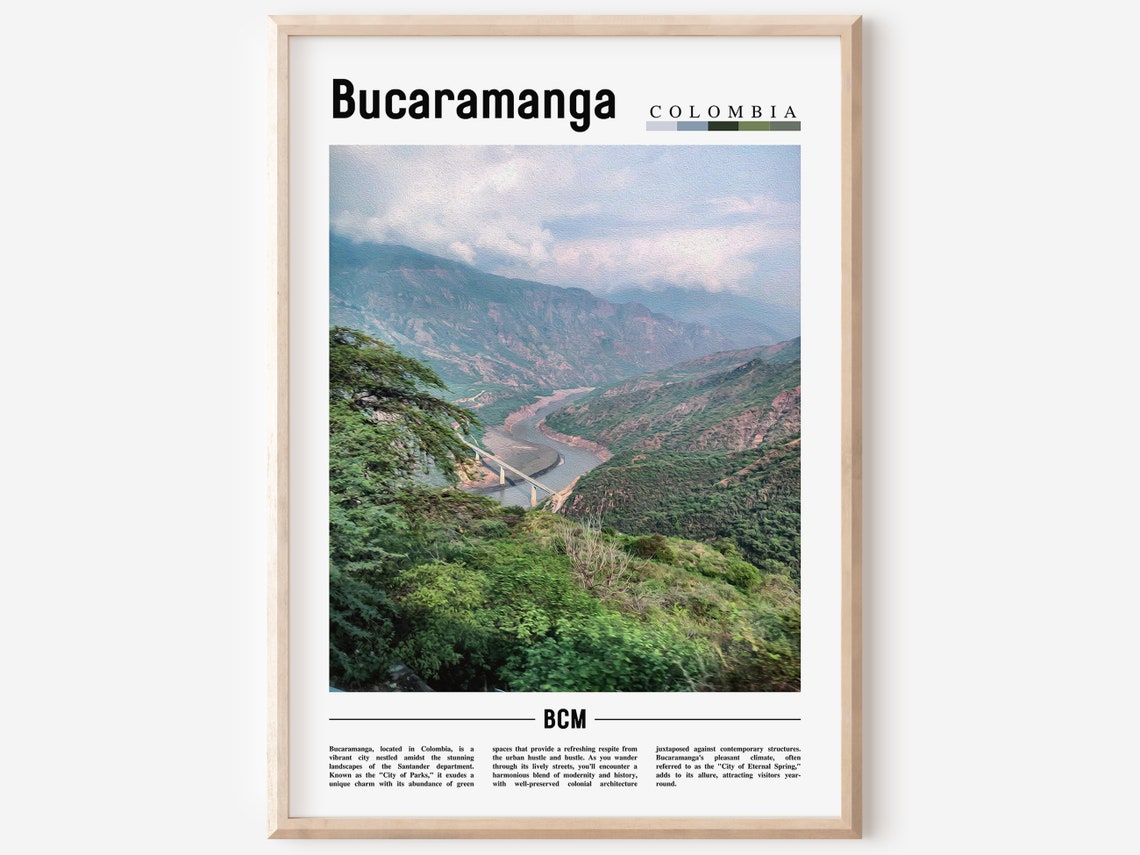 Bucaramanga Poster Bucaramanga Print Bucaramanga Wall Art South America Poster South America Print Travel Poster