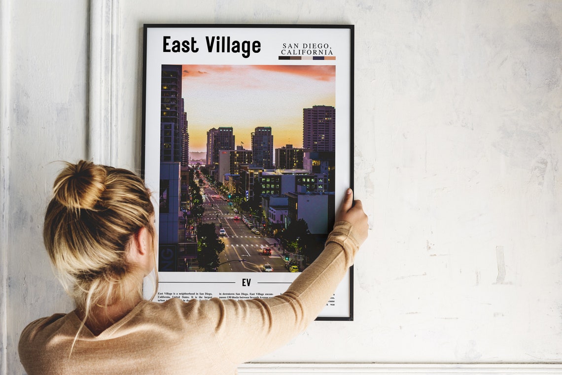 East Village Print East Village Poster East Village Wall Art Minimal Travel Print Minimal City Poster Destination Oil Painting Poster - Image 2
