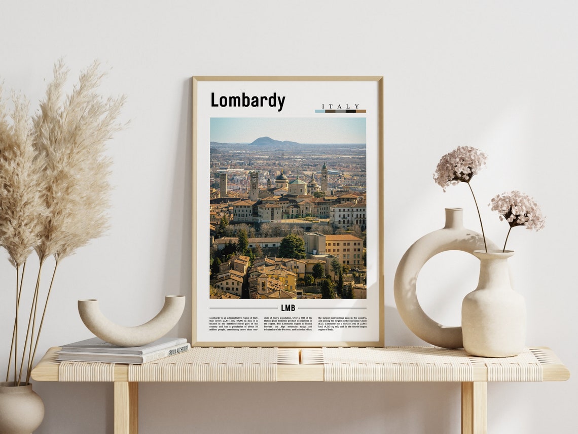 Lombardy Print Lombardy Poster Lombardy Wall Art Minimal Travel Print Minimal City Poster Travel Destination Print Oil Painting Poster - Image 3