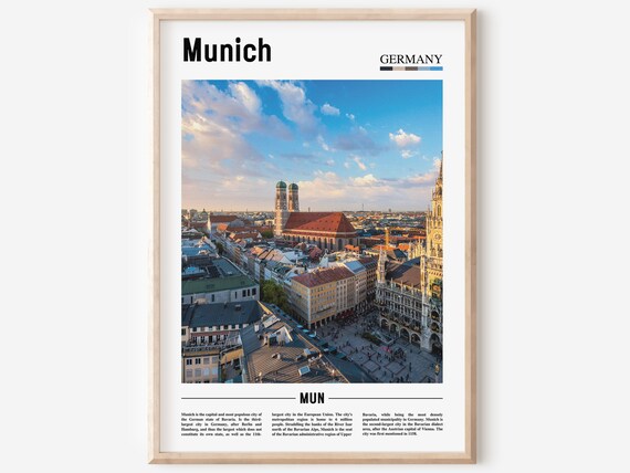 Munich Germany Old Town Aerial Poster Frauenkirche Marienplatz View