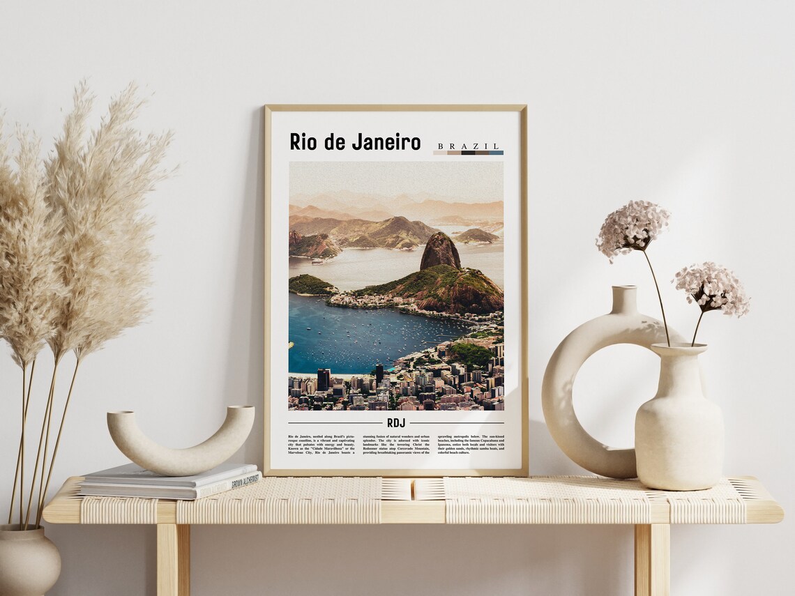 Rio de Janeiro Brazil Sugarloaf Bay Minimal Travel Photo Poster - Image 3