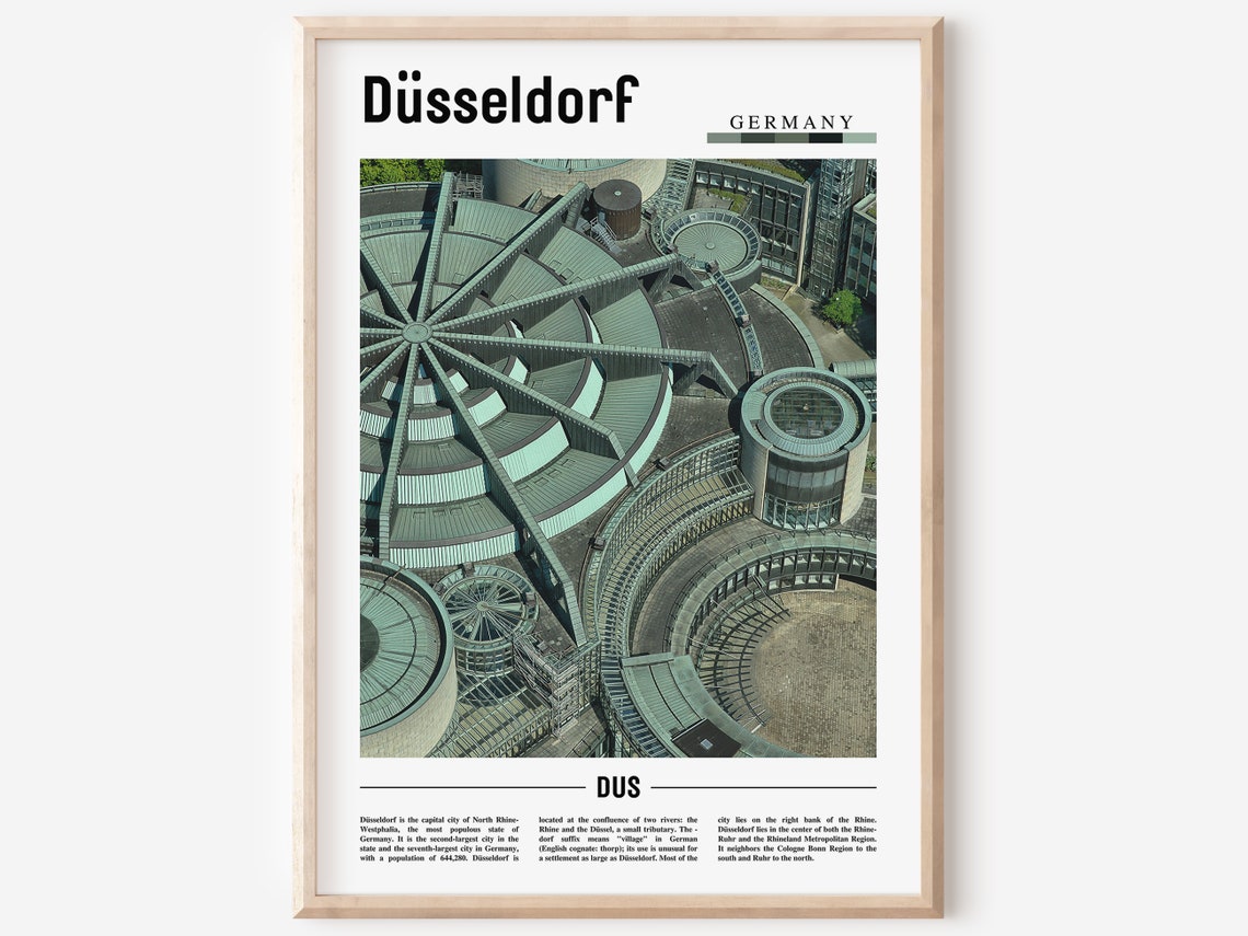 Dusseldorf Germany Circular Rooftops Aerial Modern Architecture Poster