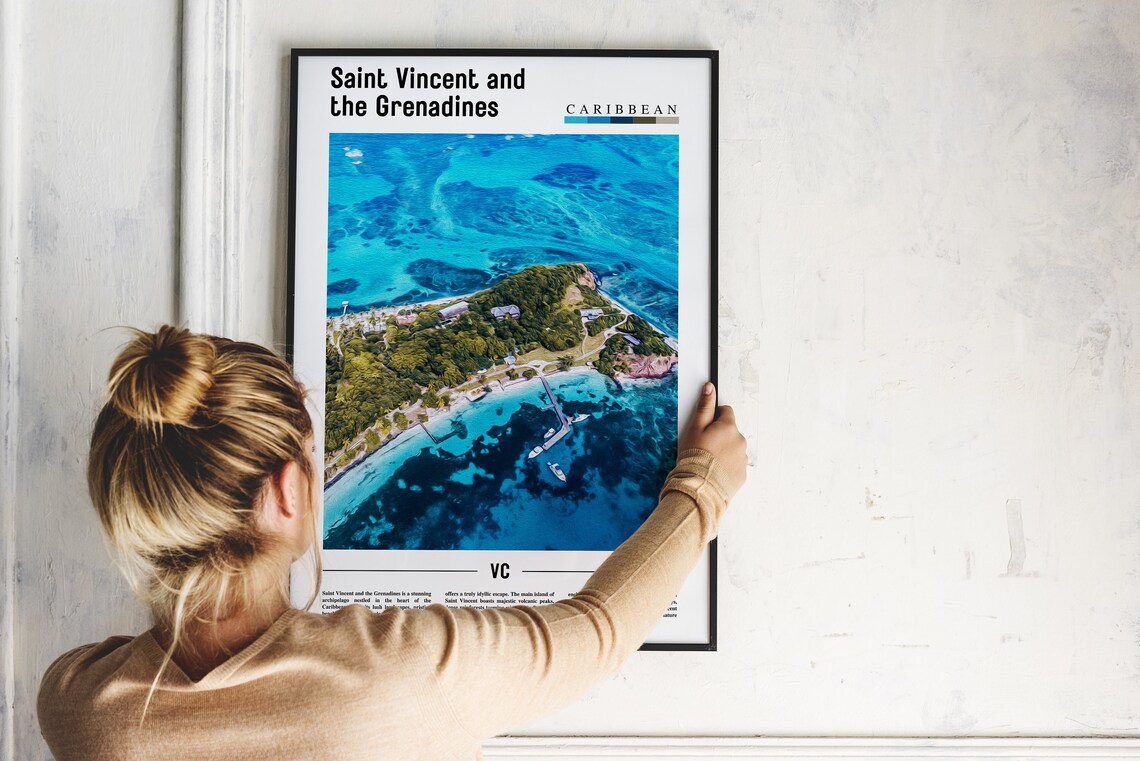 Saint Vincent And The Grenadines Caribbean Island Travel Print - Image 2