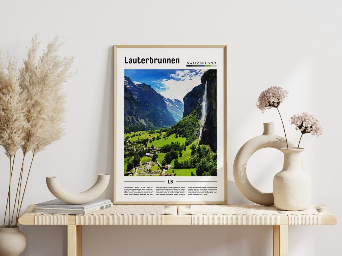 Lauterbrunnen Poster Lauterbrunnen Print Lauterbrunnen Wall Art Europe Photo Europe Poster Europe Print Travel Poster - Image 3