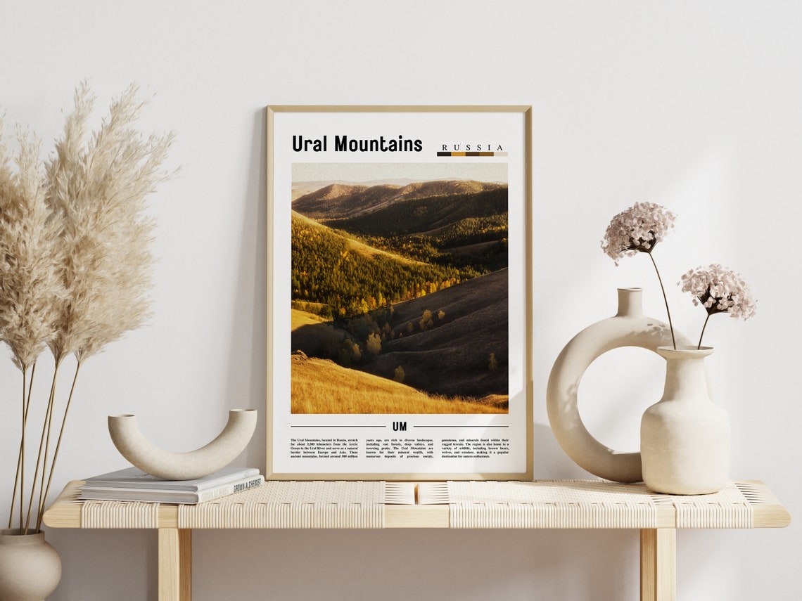 Ural Mountains Russia Golden Forest Ridges Nature Travel Poster - Image 3