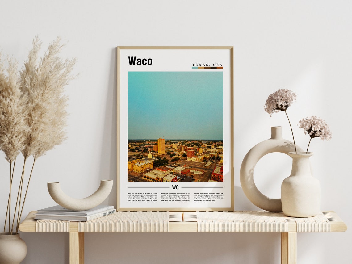 Waco Poster Waco Print Waco Wall Art United States Photo United States Poster United States Print Travel Poster - Image 3