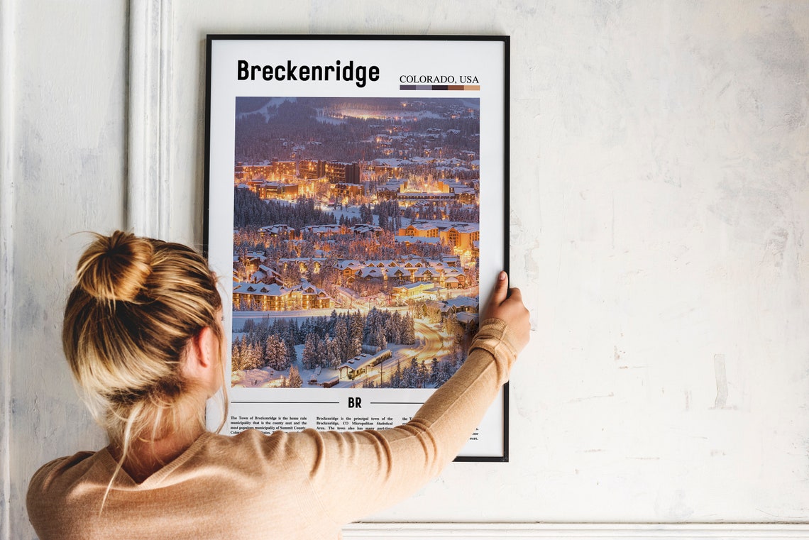 Breckenridge Print Breckenridge Poster Breckenridge Wall Art Oil Painting Poster City Print City Artwork Travel Artwork Travel Wall Art - Image 2