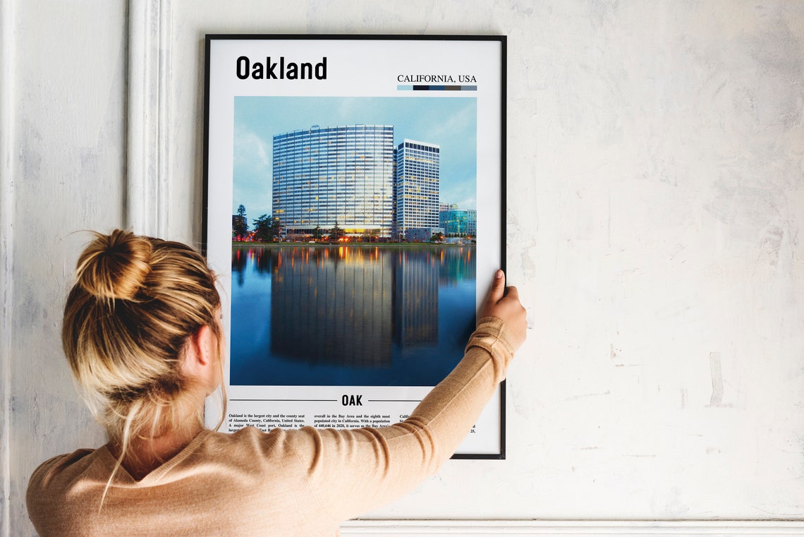 Oakland Print Oakland Poster Oakland Wall Art Oil Painting Poster Colorful City Print City Artwork Travel Artwork Travel Wall Art - Image 2