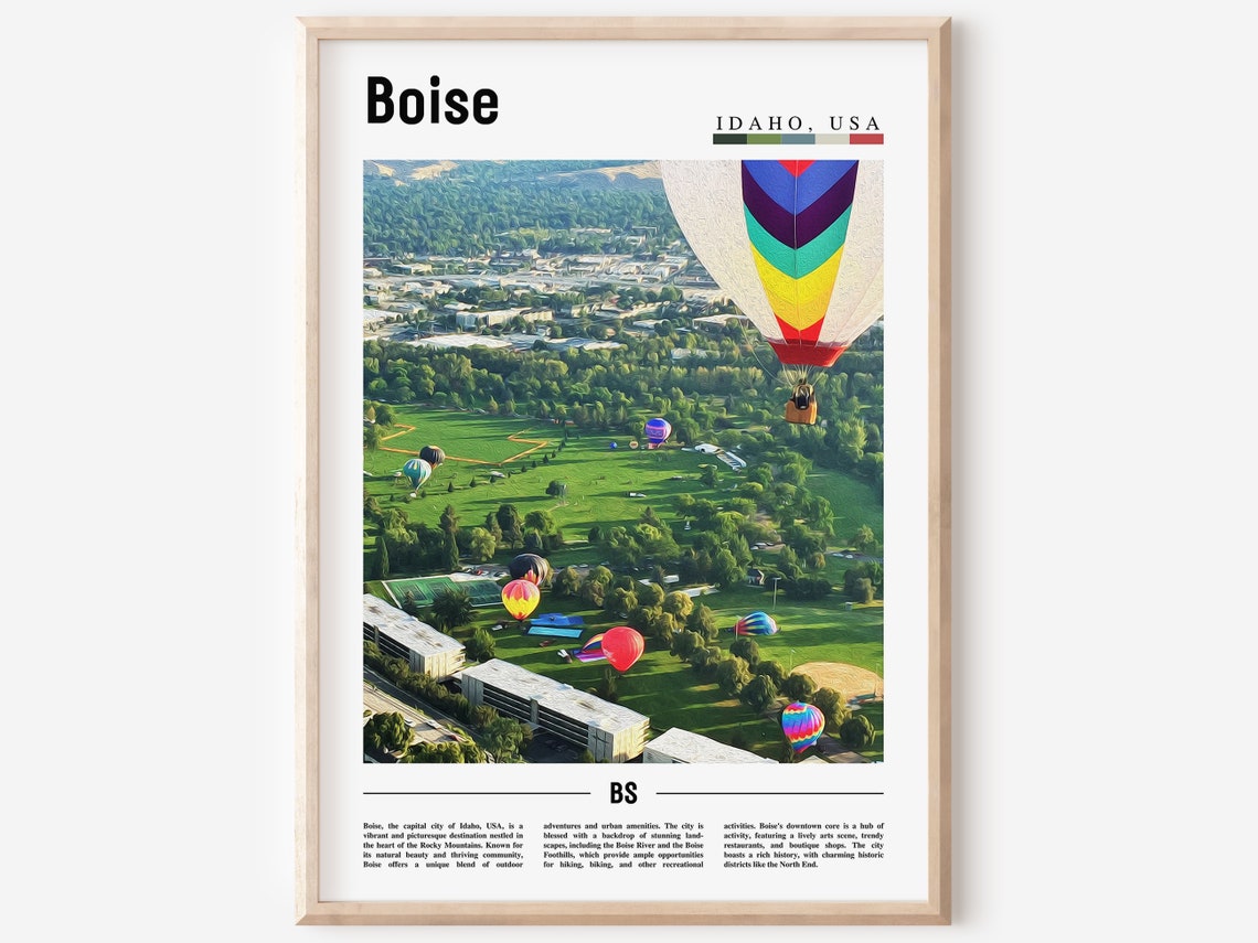 Boise Poster Boise Print Boise Wall Art United States Photo United States Poster United States Print Travel Poster
