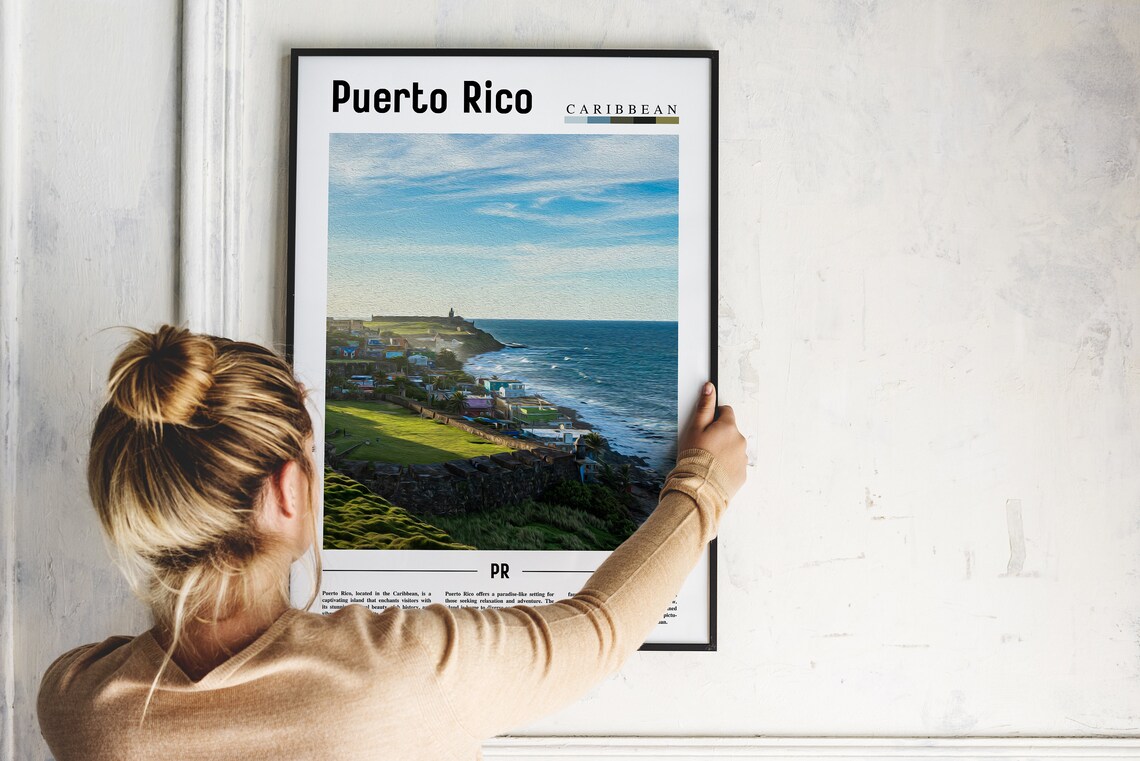 Puerto Rico Caribbean Fortified Coast And Ocean Waves Poster - Image 2