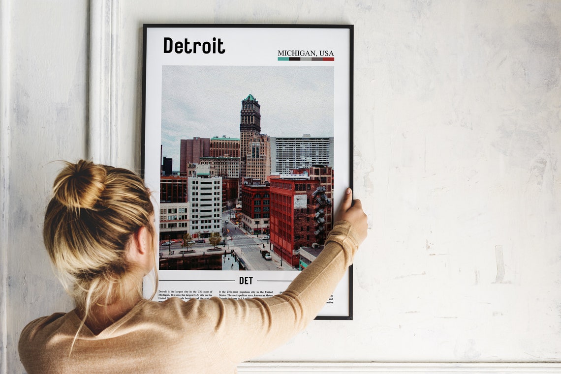 Detroit Print Detroit Poster Detroit Wall Art United States Photo United States Poster United States Print Travel Poster - Image 2