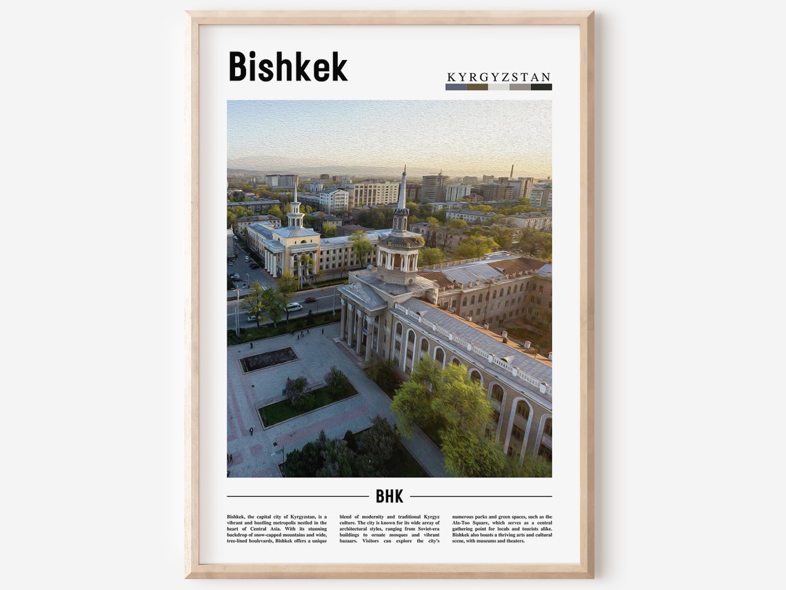 Bishkek Poster Bishkek Print Bishkek Wall Art Asia Print Asia Poster Asia Photo Minimal Travel Poster
