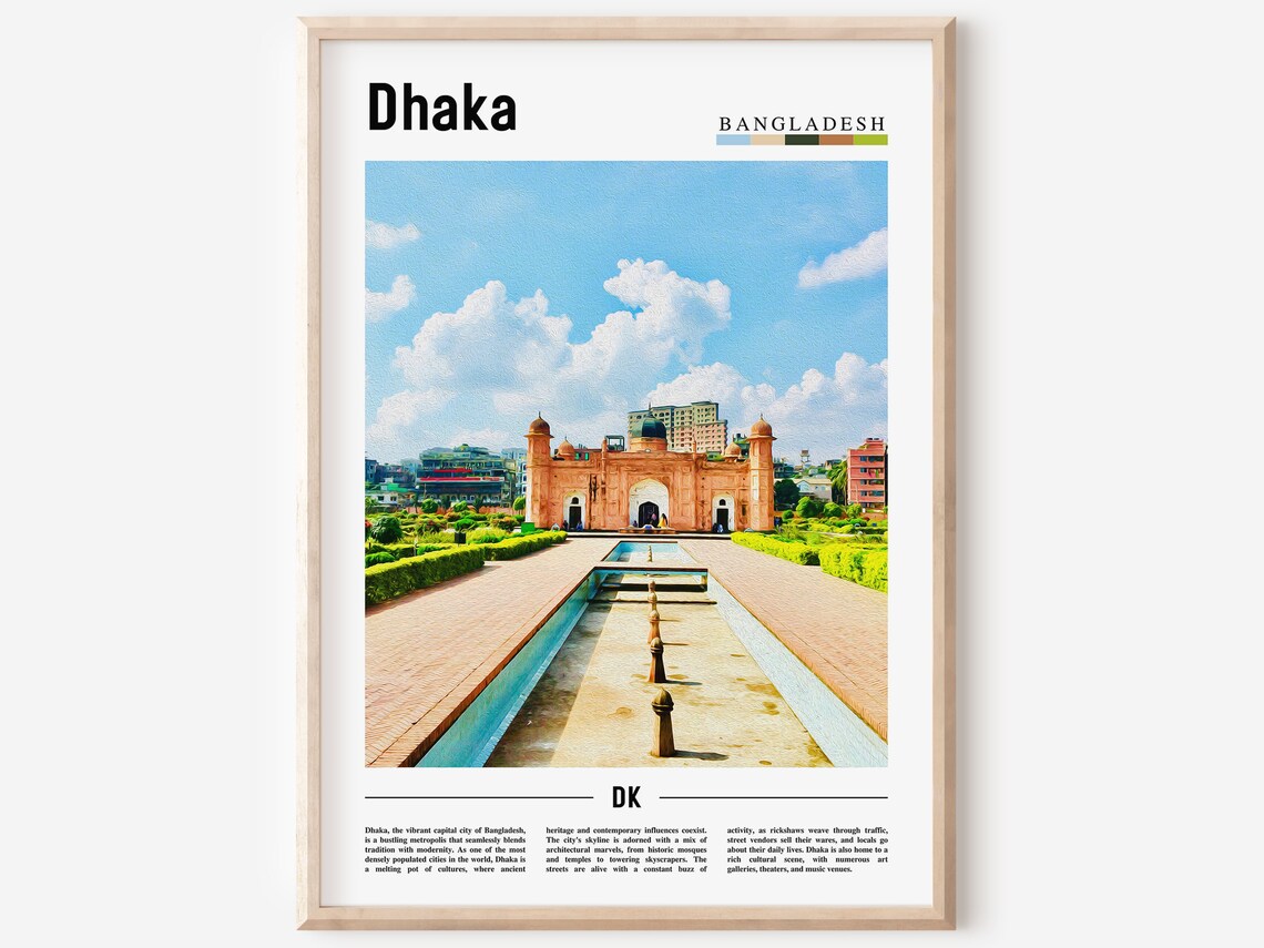 Dhaka Bangladesh Historic Gate Garden Asia City Travel Poster View