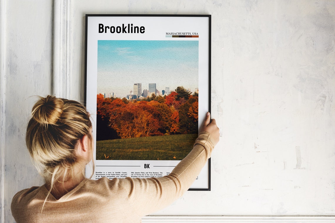 Brookline Poster Brookline Print Brookline Wall Art United States Photo United States Poster United States Print Travel Poster - Image 2