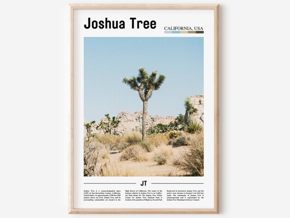 Joshua Tree California Desert Tree Minimal Photography Poster