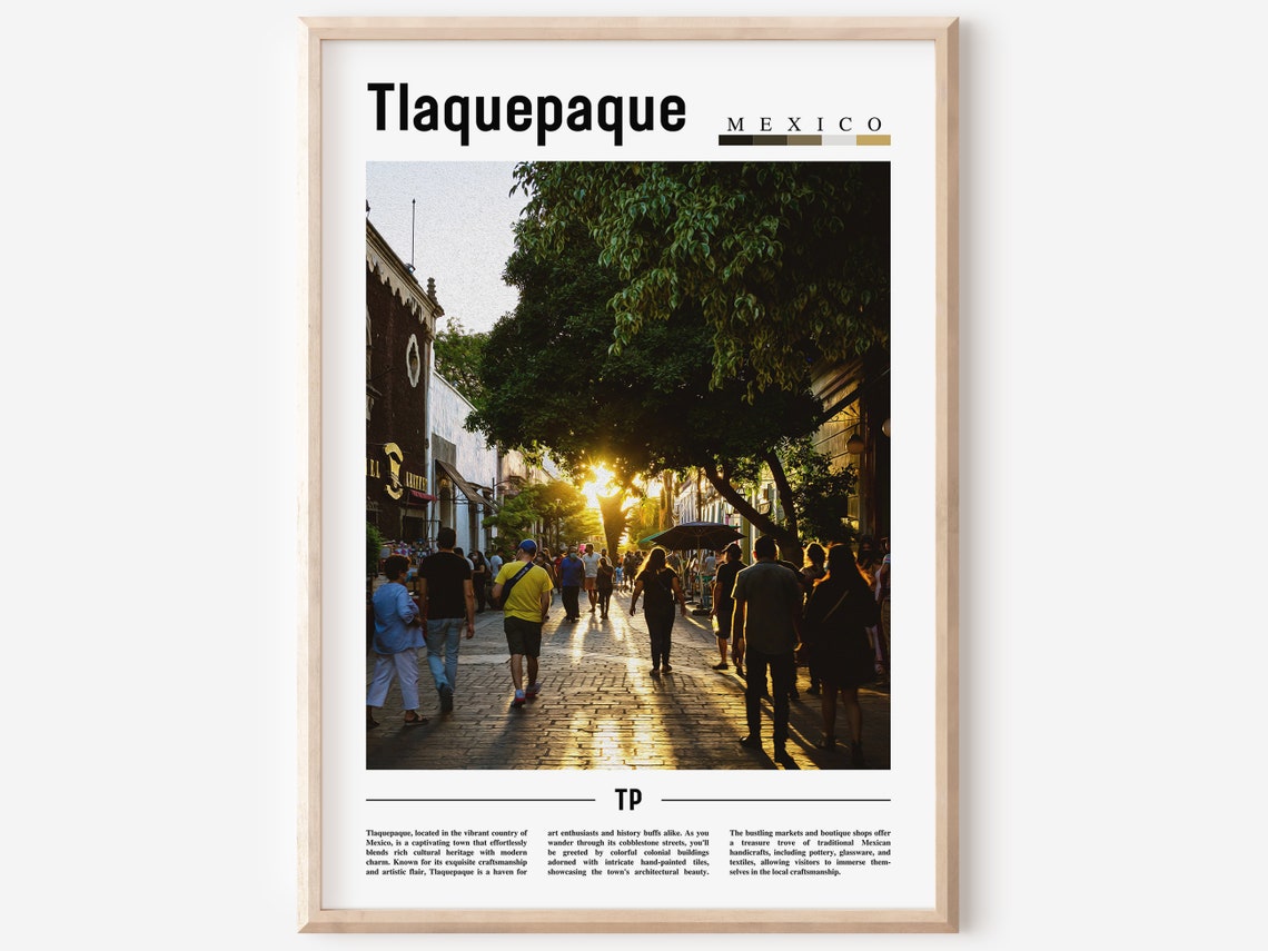 Tlaquepaque Poster Tlaquepaque Print Tlaquepaque Wall Art Minimal Travel Print Travel Destination Oil Painting Poster