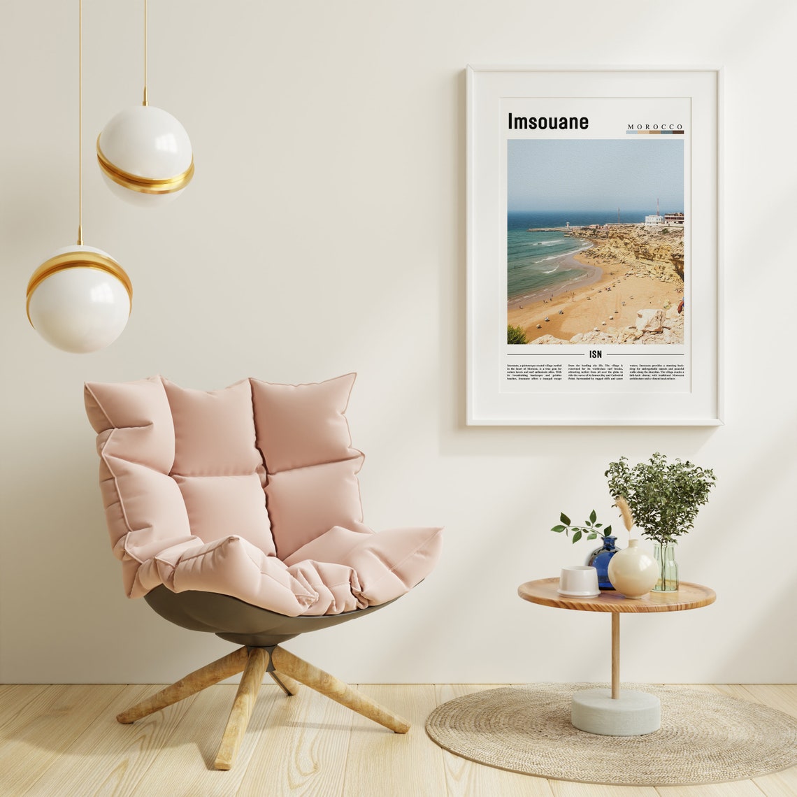 Imsouane Morocco Surf Beach Cliffs Golden Sand Coastline Poster - Image 3